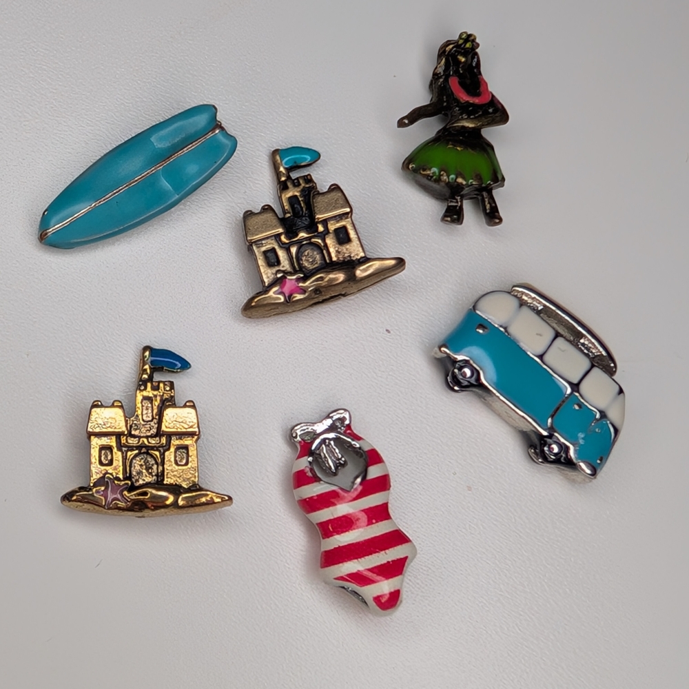 Origami Owl Beach Charm Set - Includes 2 Rare Sandcastles